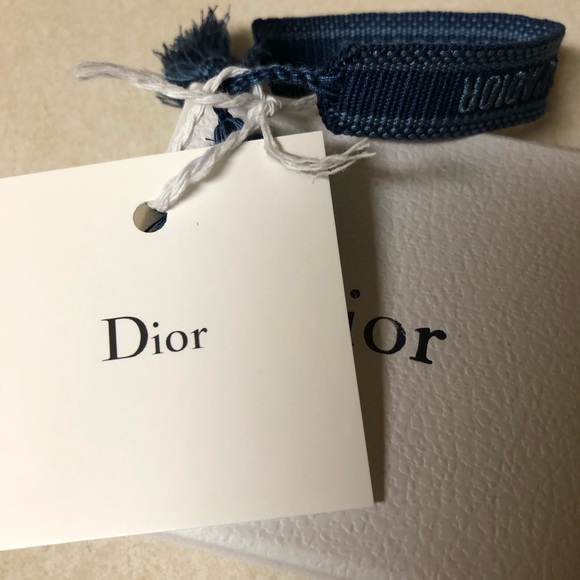Christian Dior Friendship Bracelet Navy Blue Women Woven Bracelet Embroidered - Picture 7 of 8